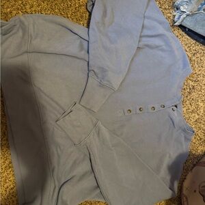 Blue Button-Up Sweatshirt